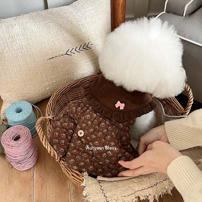 Autumn Bless Floral Quilted Cotton Dress 