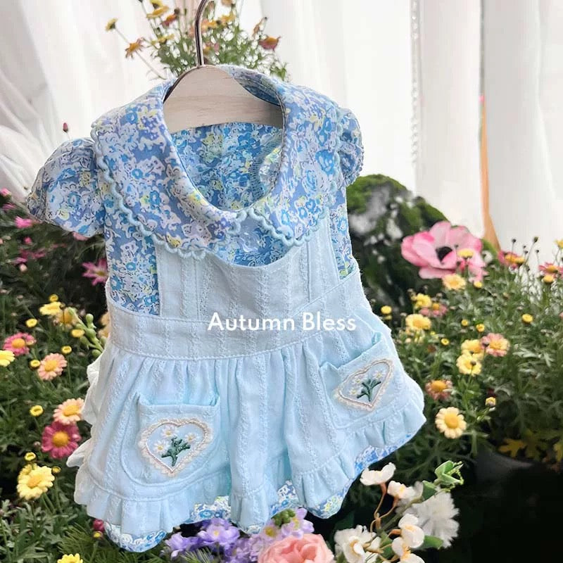 Autumn Bless Floral Apron Layered Dress | Floral Apron Layered Dress 