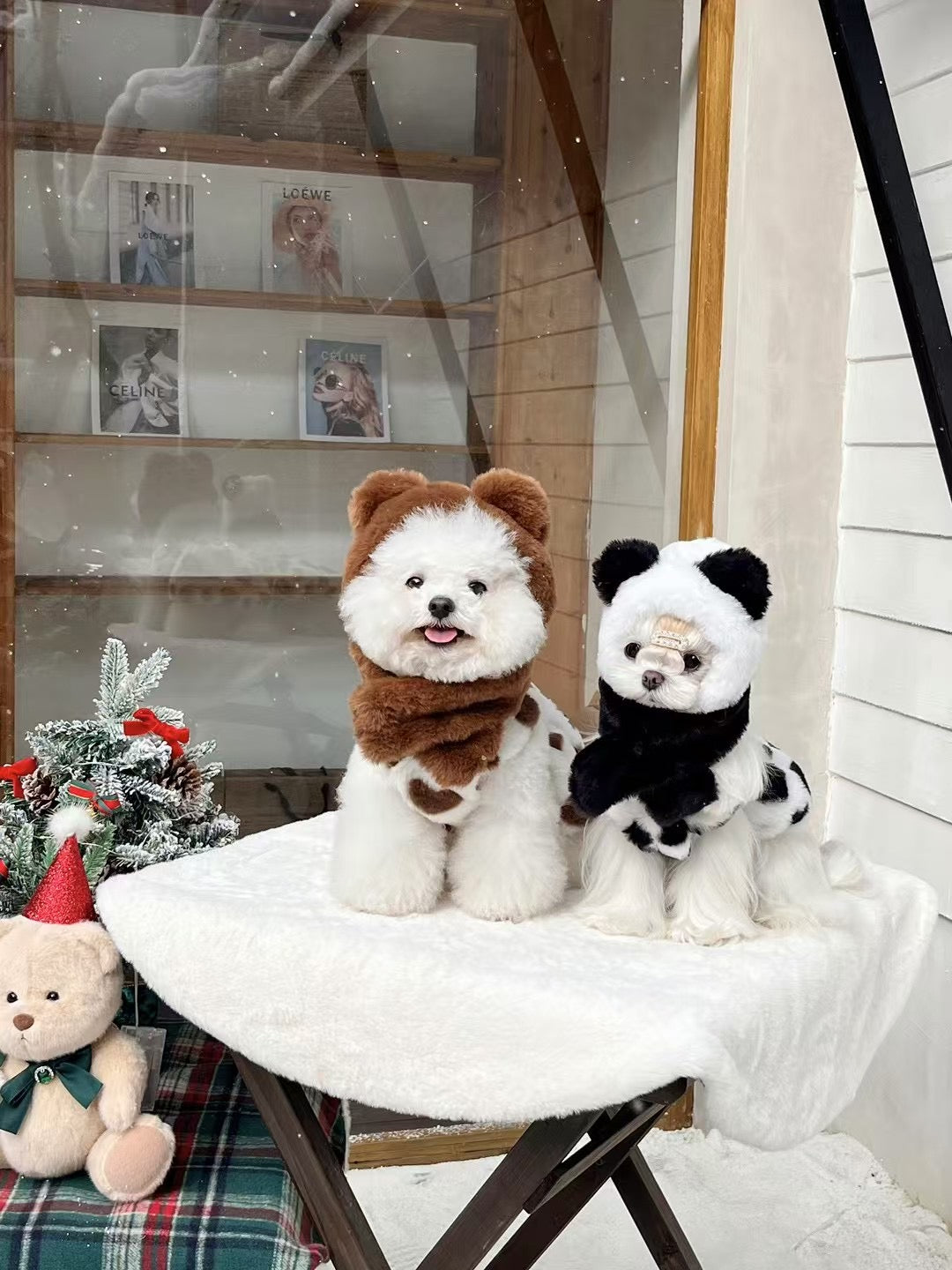 Autumn Bless Cozy Christmas Furry Print Dress Collection