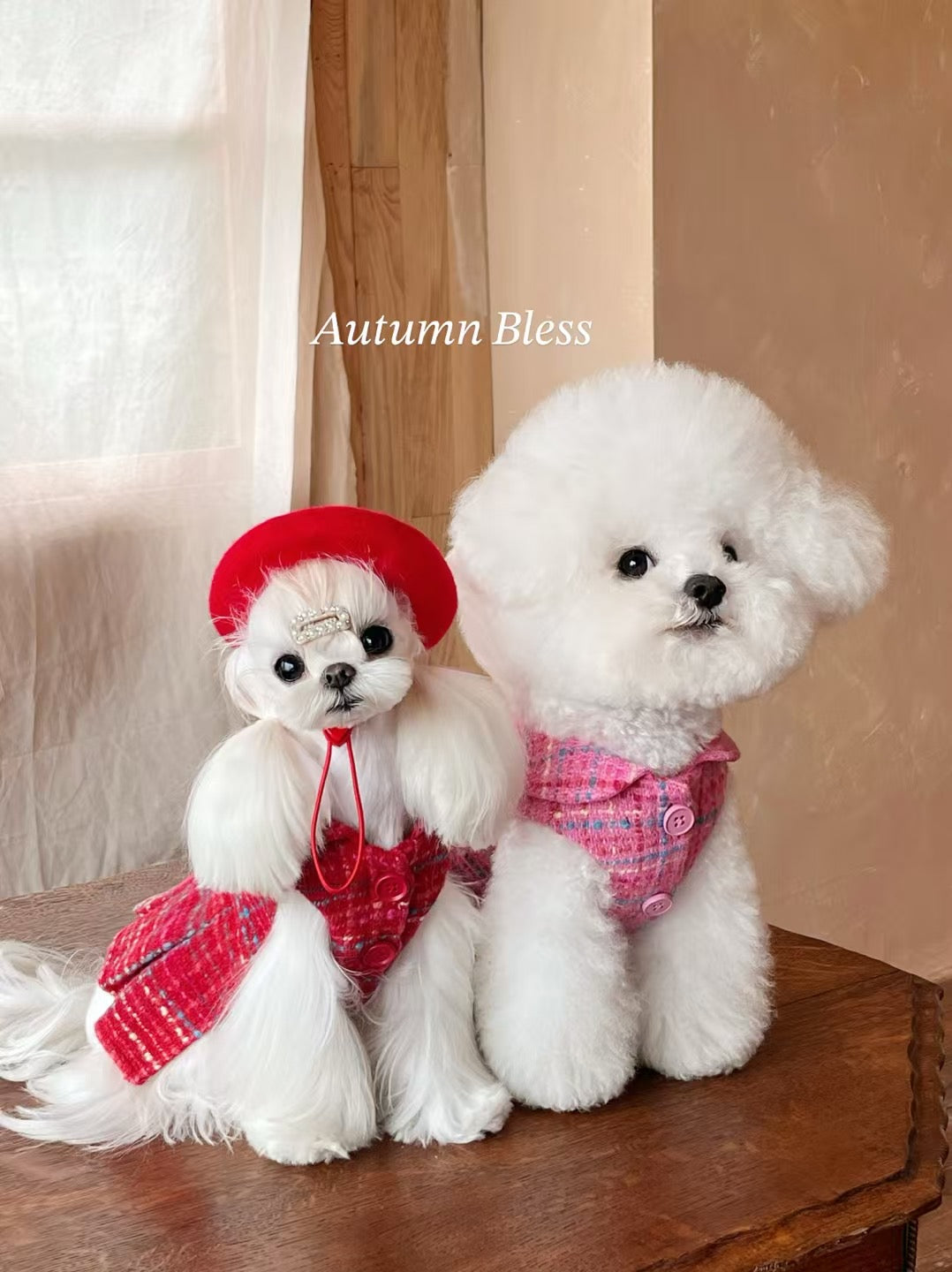 Autumn Bless Elegant Tweed Dress &amp; Beret Combo