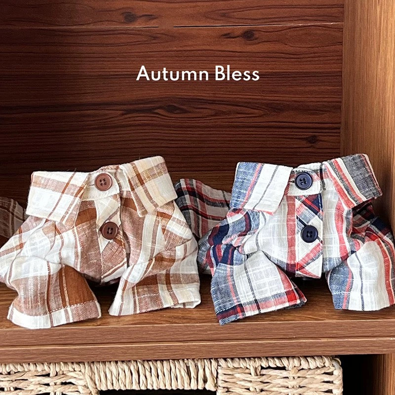 Autumn Bless Stylish cotton check shirt with tie | Cotton Check Shirt with Tie