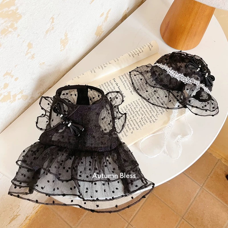 Autumn Bless Dotted Tulle Lace Dress 