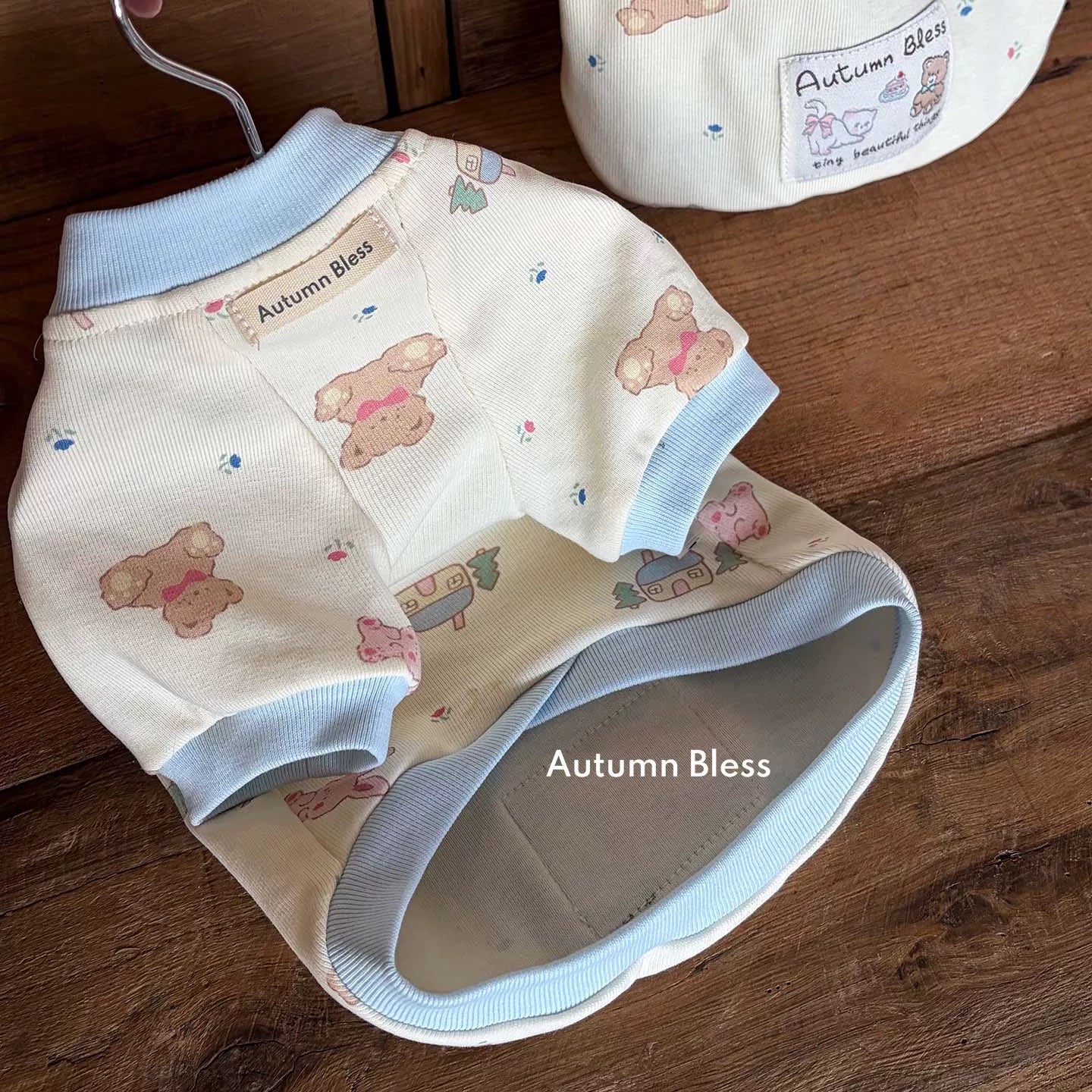 Autumn Bless Bear Print Soft Top