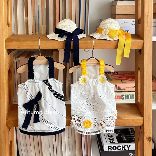 Autumn Bless Lemon Daisy &amp; Marine Picnic Dress