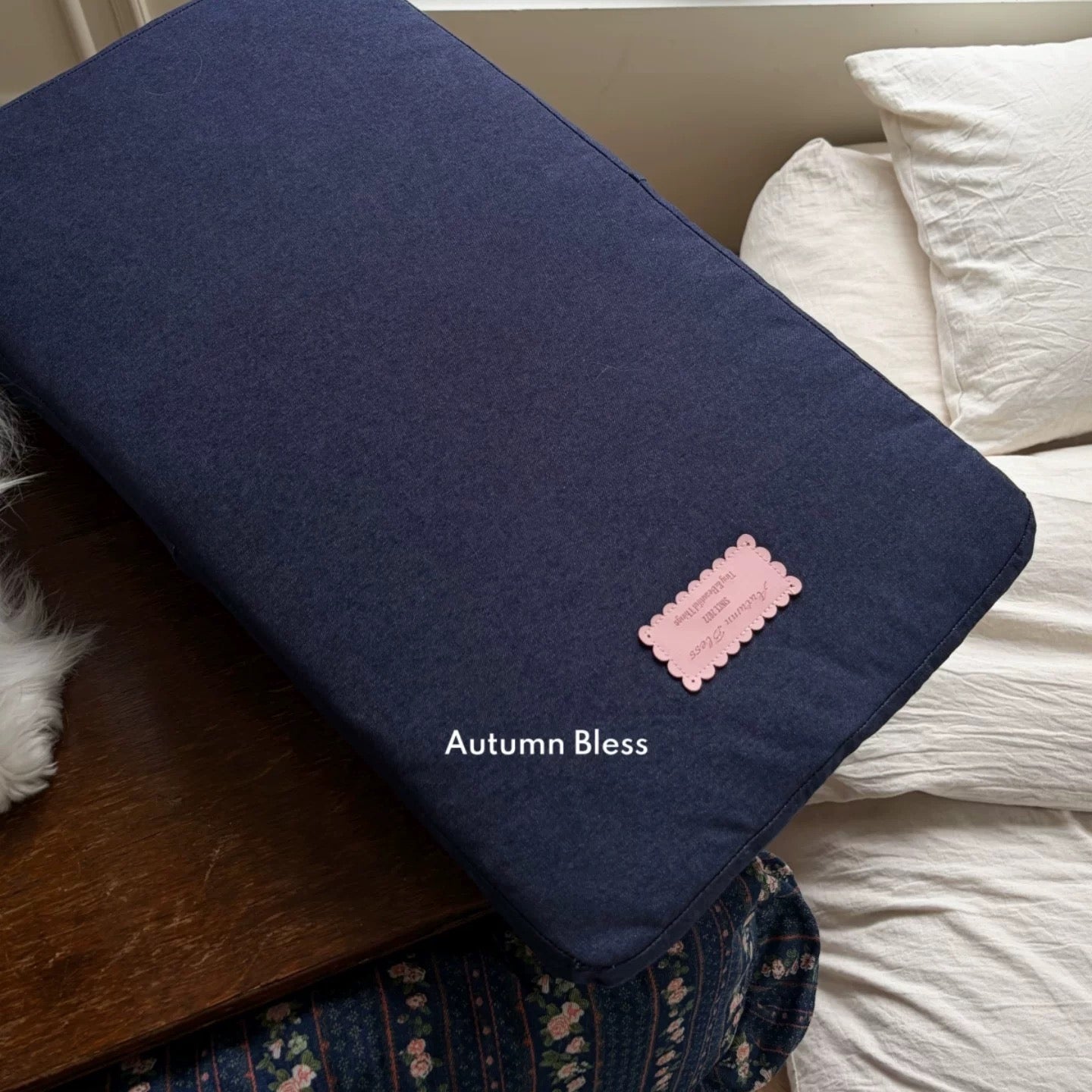 Autumn Bless Vintage Floral Denim Cart Mat