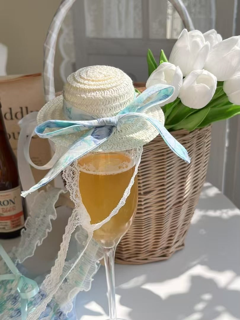 Autumn Bless Lace Ribbon Straw Hat - Spring Floral Edition | Lace Ribbon Straw Hat 