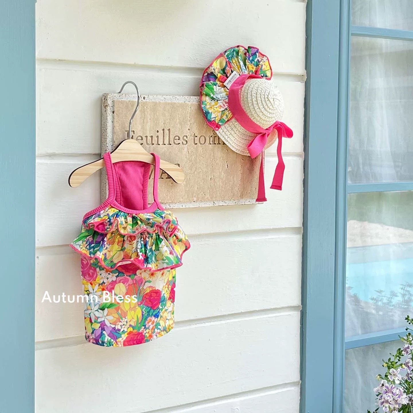 Autumn Bless Summer Resort Frill Camisole Dress with Ribbon 