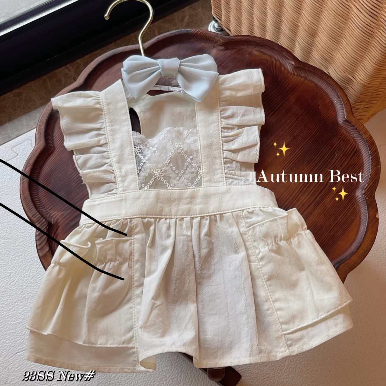 Autumn Bless White Ruffled Lace Dress 
