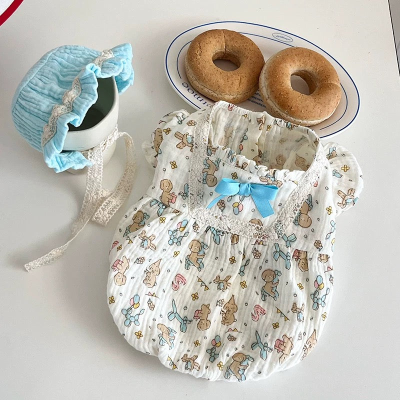 Autumn Bless Puffy Ribbon Home Dress Set