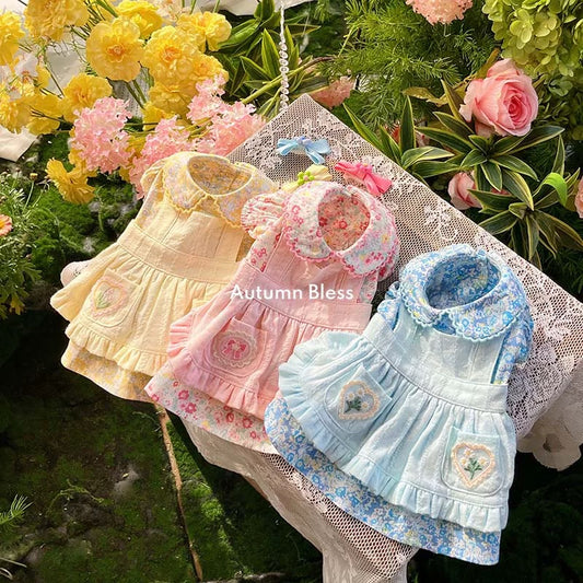 Autumn Bless Floral Apron Layered Dress | Floral Apron Layered Dress 