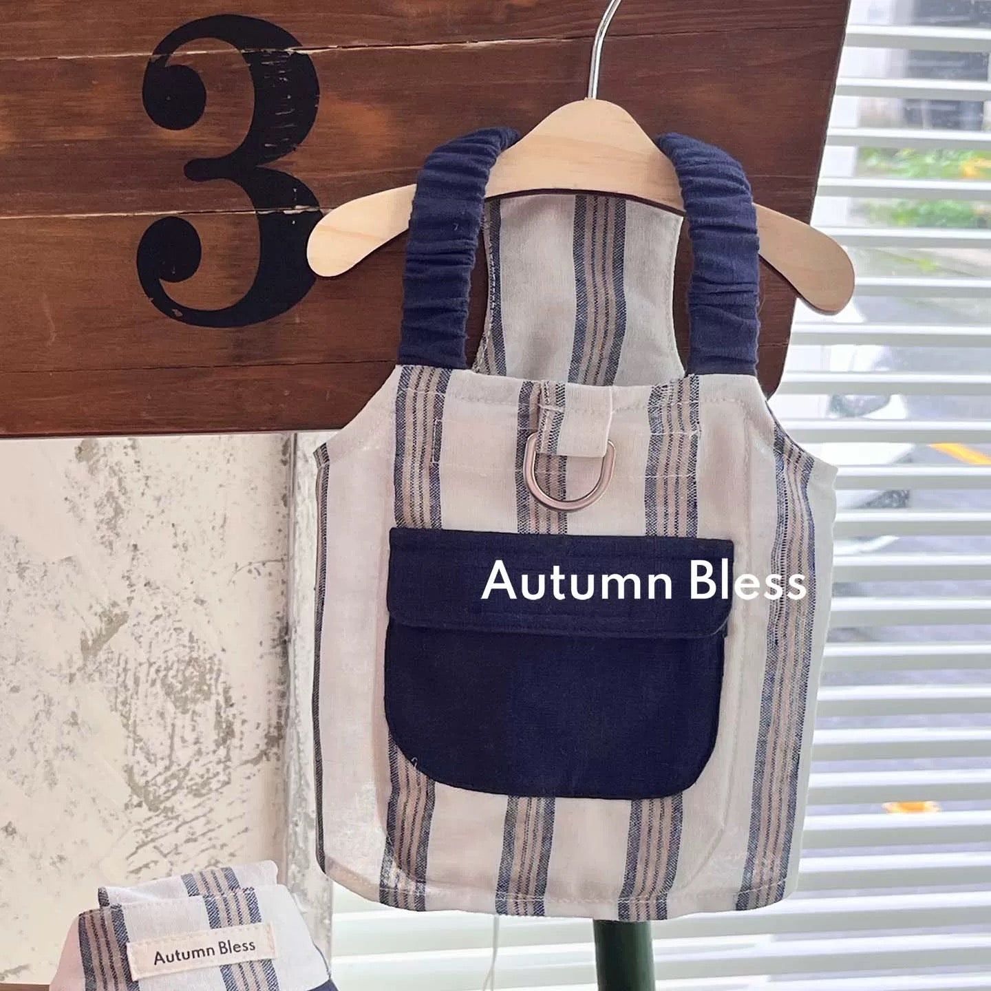 Autumn Bless Cooling Striped Linen Harness – Ice Pack Ready 