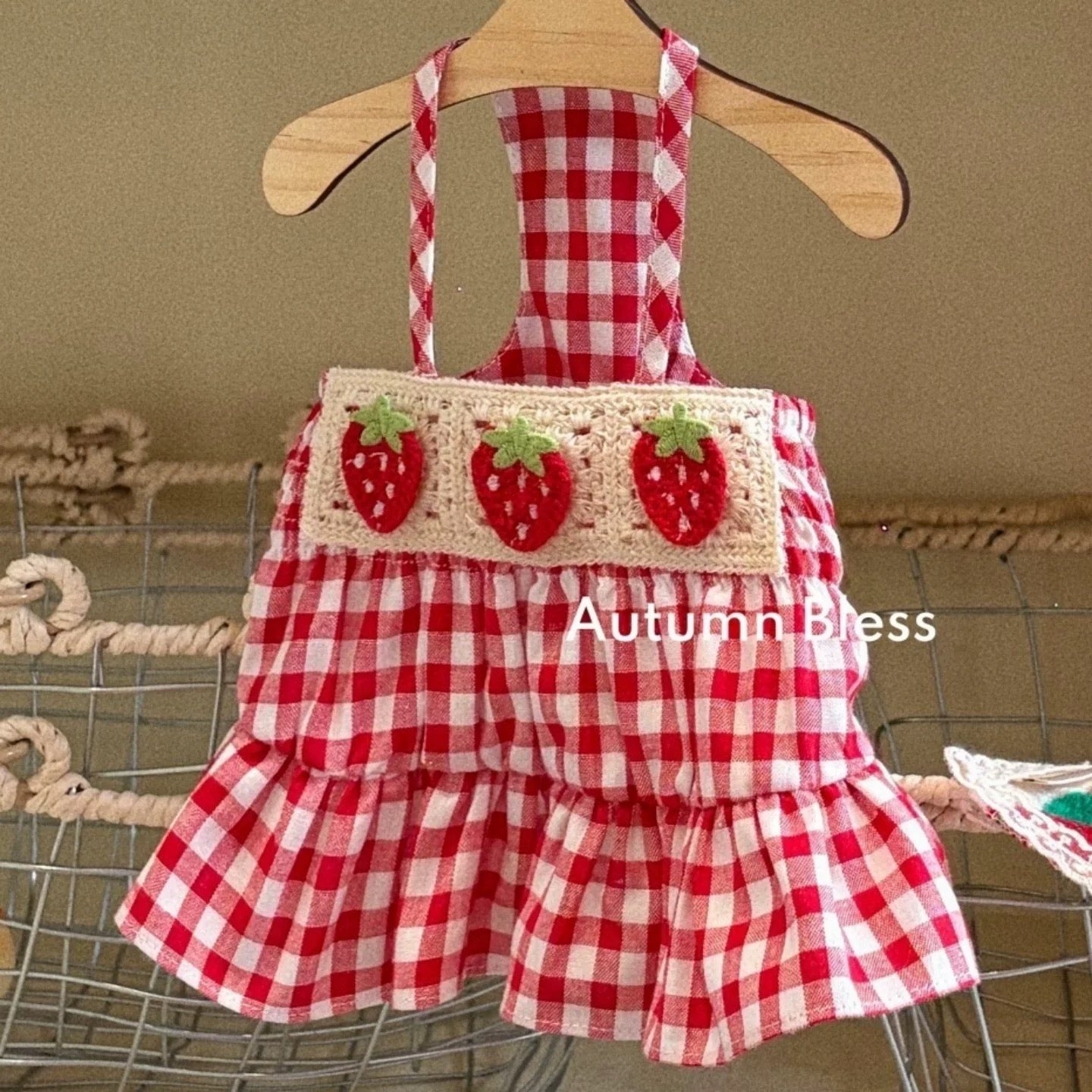 Autumn Bless Strawberry Picnic Dress