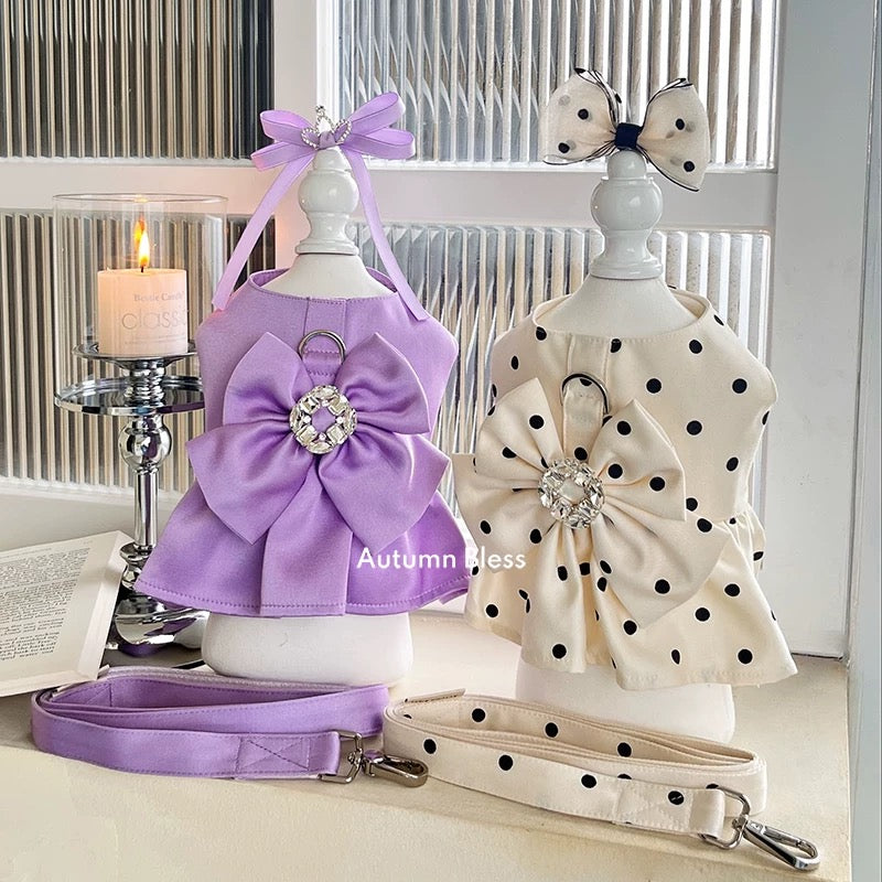 Autumn Bless Satin Glossy Dress and Vest Couple Set 