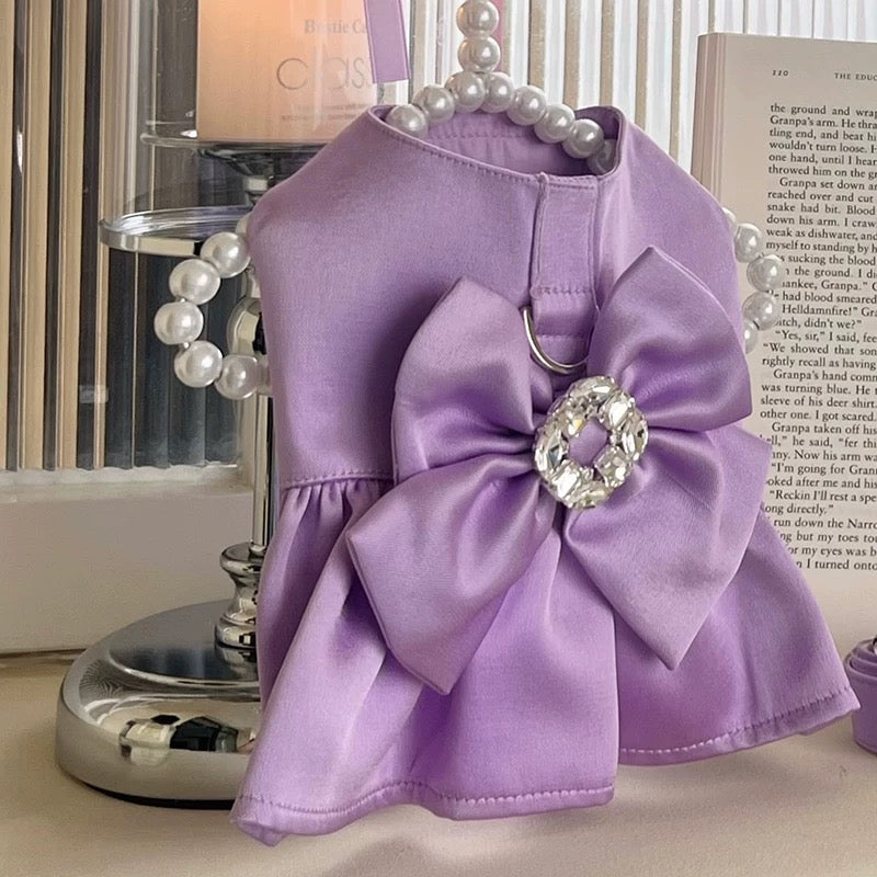 Autumn Bless Satin Glossy Dress and Vest Couple Set 