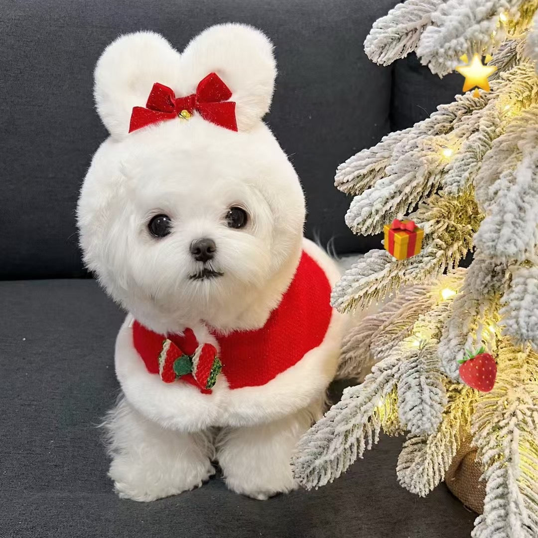Autumn Bless Christmas Bunny Fur Cape 
