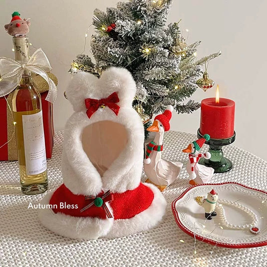 Autumn Bless Christmas Bunny Fur Cape 