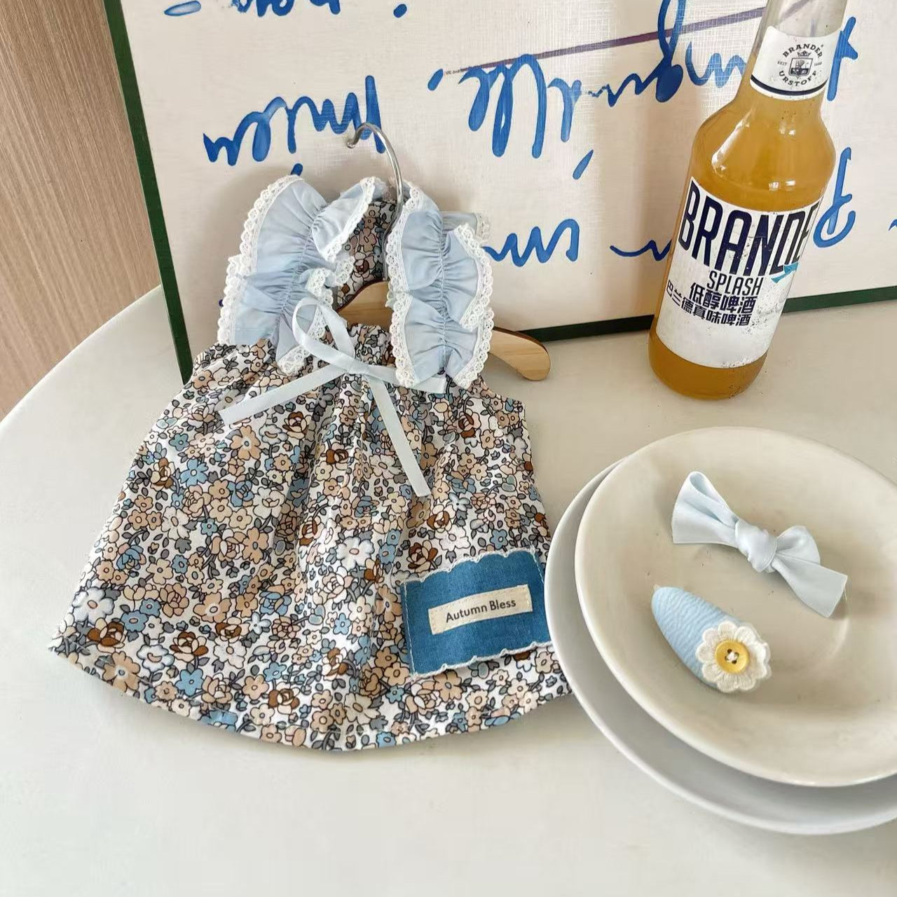 Autumn Bless Floral Dress &amp; Hair Accessory Set | Floral Dress &amp; Hair Accessory Set 