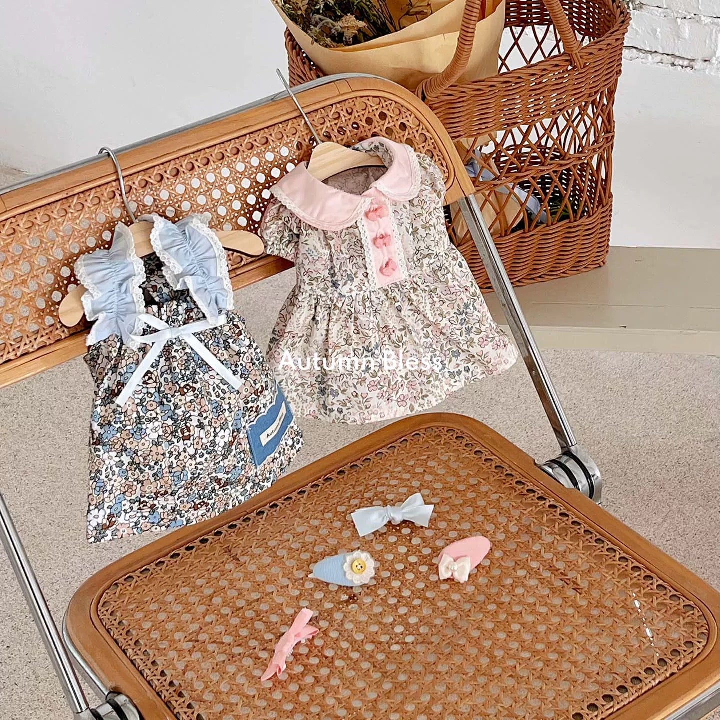 Autumn Bless Floral Dress &amp; Hair Accessory Set | Floral Dress &amp; Hair Accessory Set 