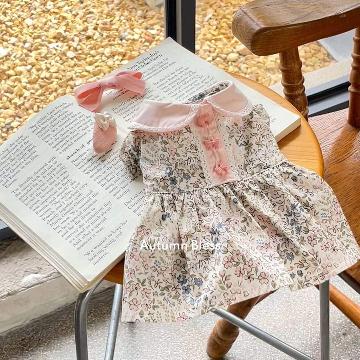 Autumn Bless Floral Dress &amp; Hair Accessory Set | Floral Dress &amp; Hair Accessory Set 