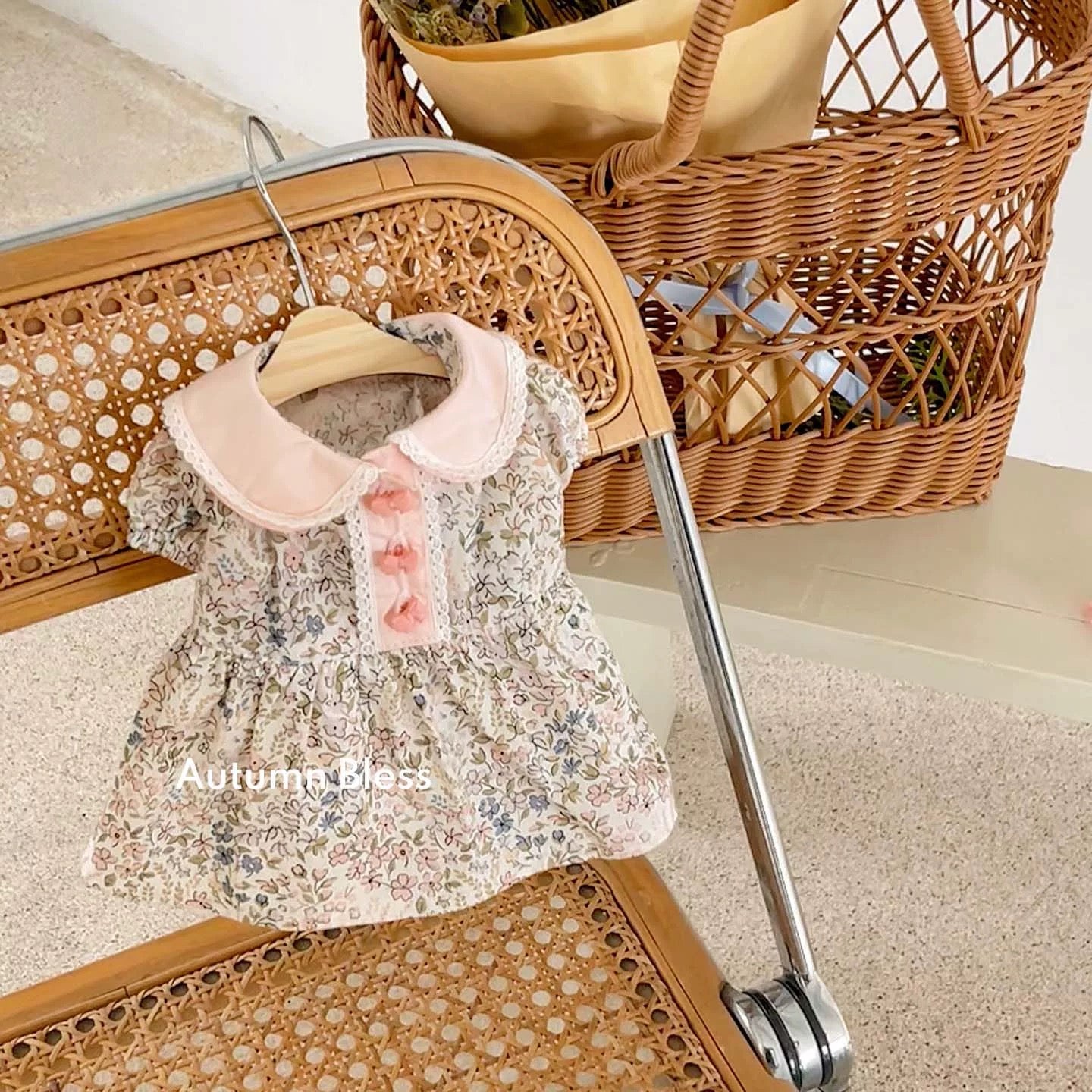 Autumn Bless Floral Dress &amp; Hair Accessory Set | Floral Dress &amp; Hair Accessory Set 