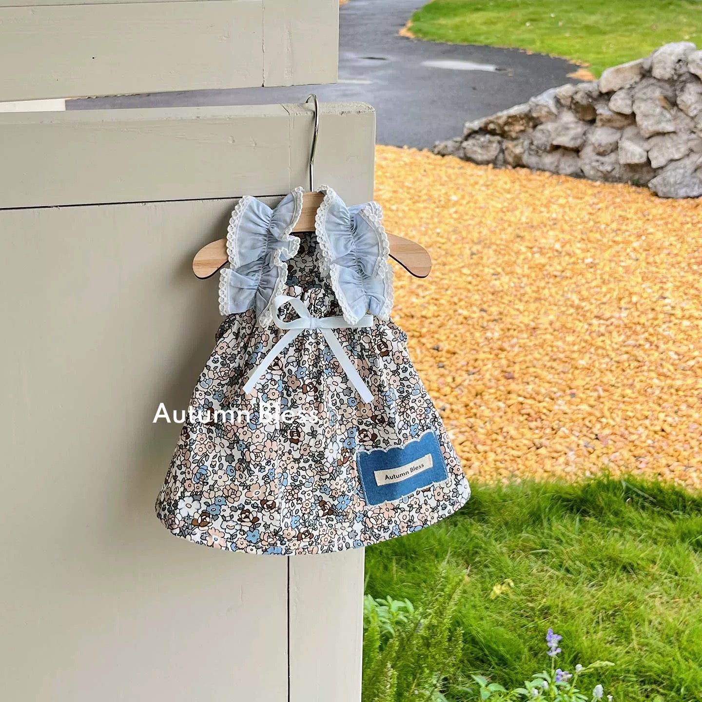 Autumn Bless Floral Dress &amp; Hair Accessory Set | Floral Dress &amp; Hair Accessory Set 