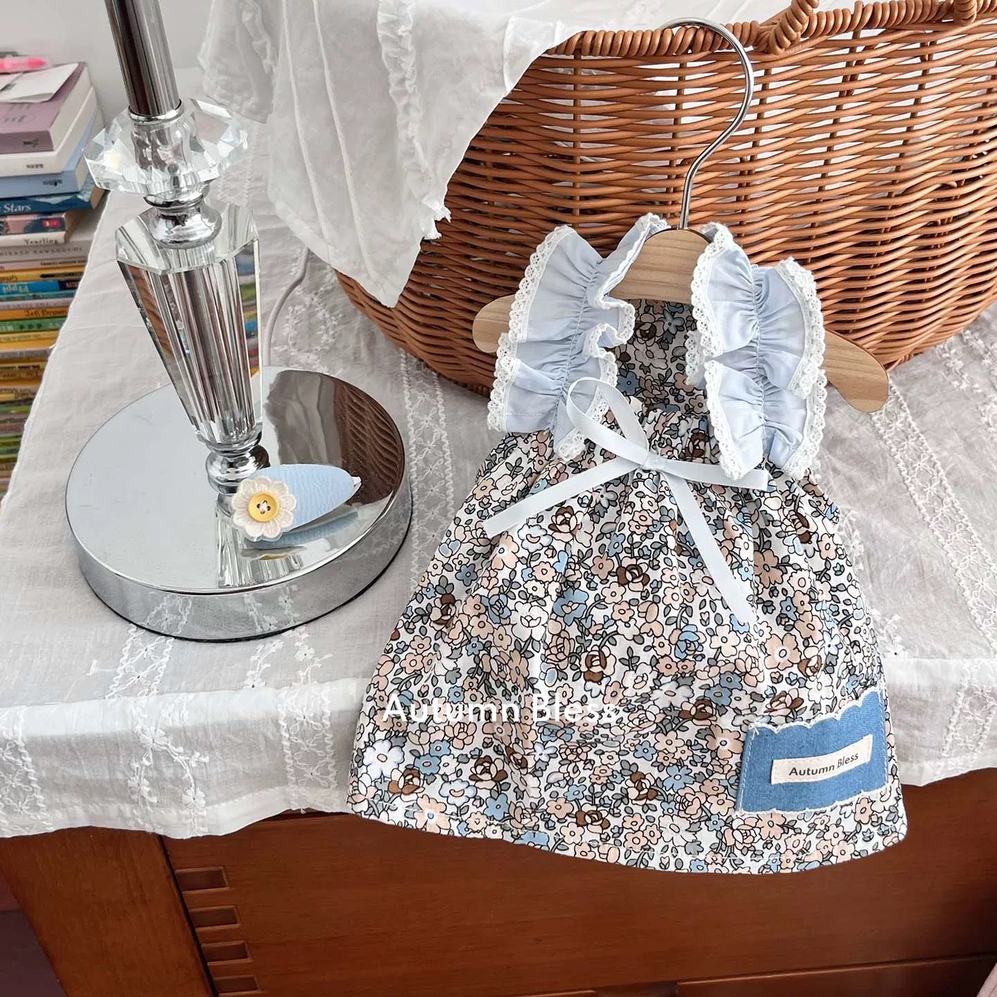 Autumn Bless Floral Dress &amp; Hair Accessory Set | Floral Dress &amp; Hair Accessory Set 