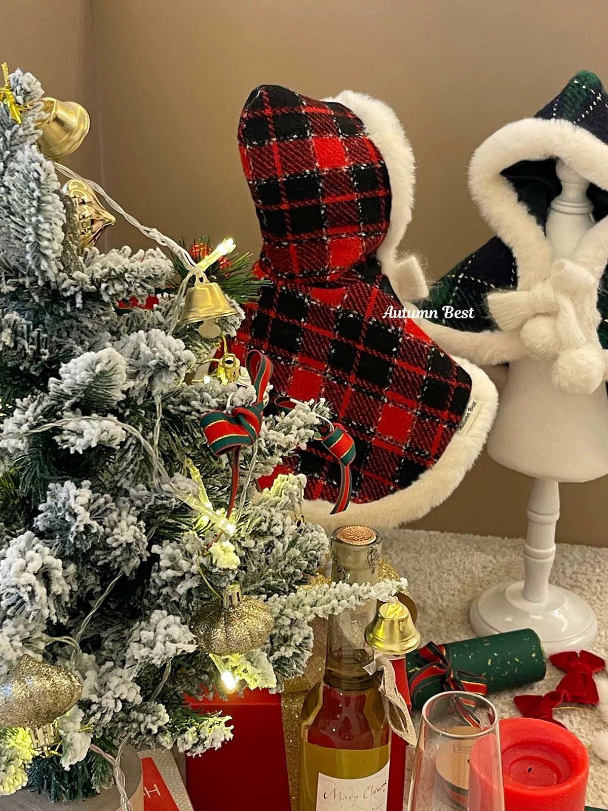 Autumn Bless Merry Tartan Reversible Pet Cloak