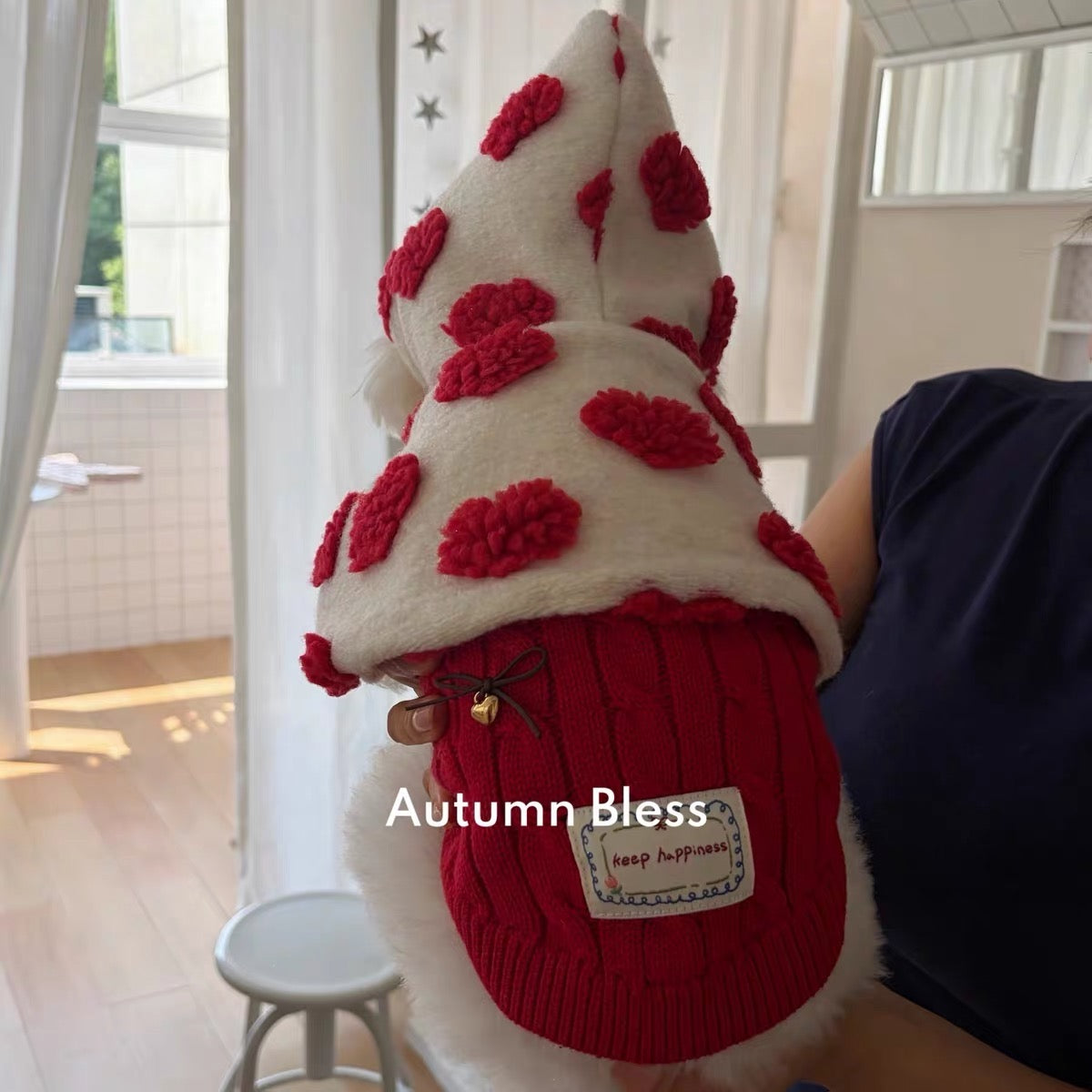 Autumn Bless ルビーチャーム ふわもこフードネッ